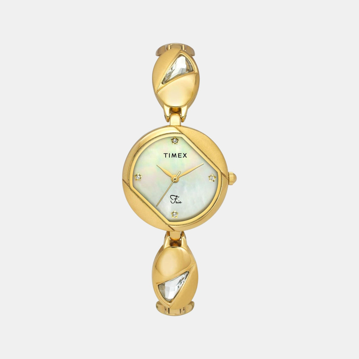 Fria Women Quartz Mother Of Pearl Dial Analog Brass Watch TWEL16305