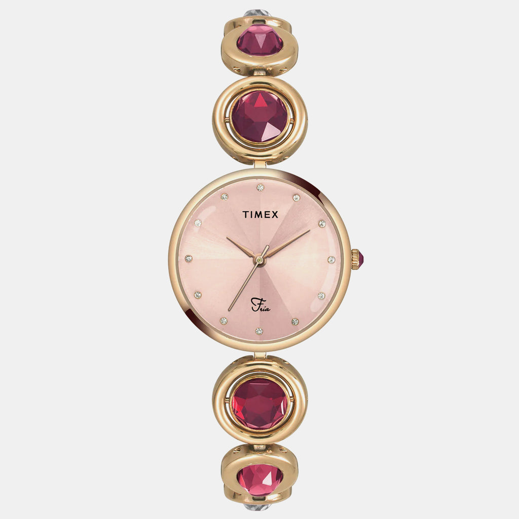 Fria Women Quartz Dial Analog Brass Watch TWEL16402