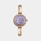 Fria Women Quartz Purple Dial Analog Brass Watch TWEL16502