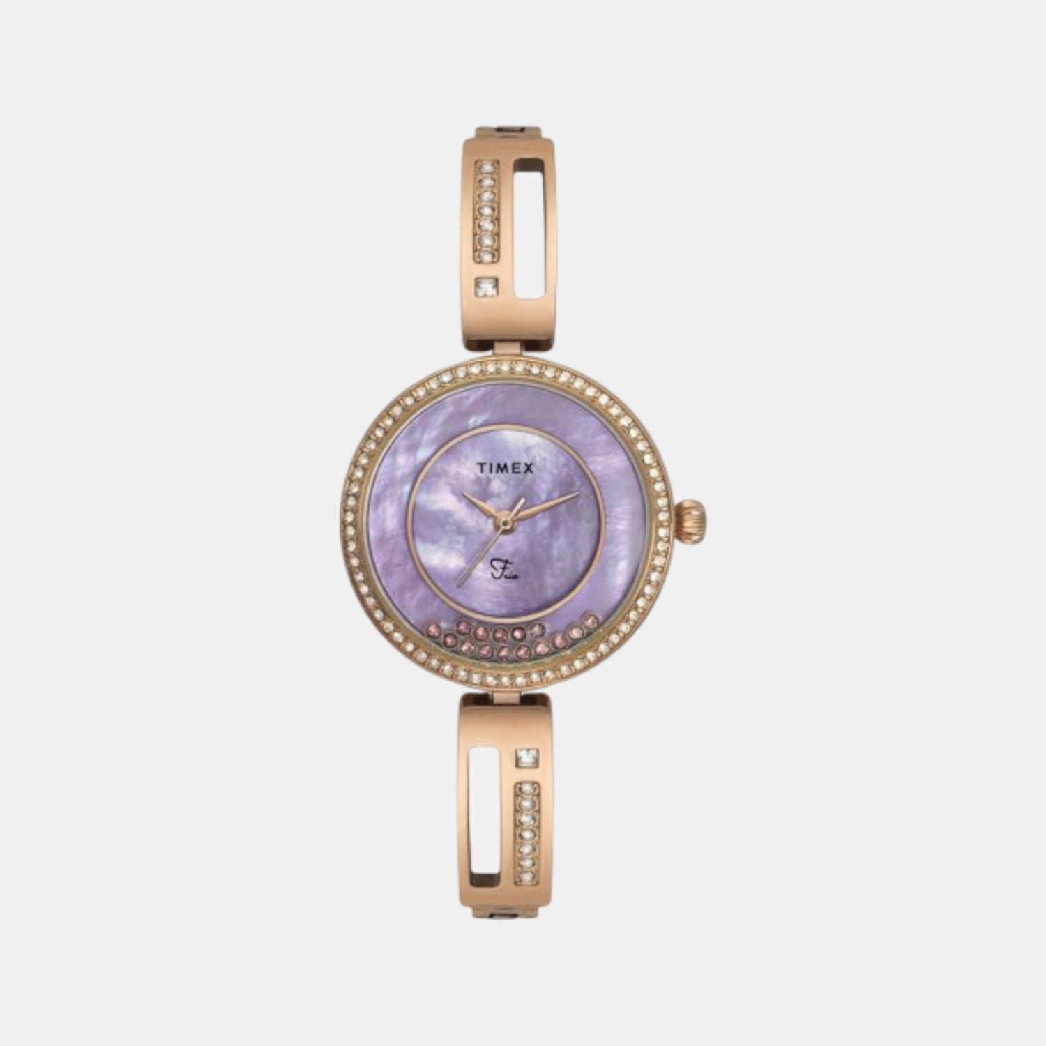 Fria Women Quartz Purple Dial Analog Brass Watch TWEL16502