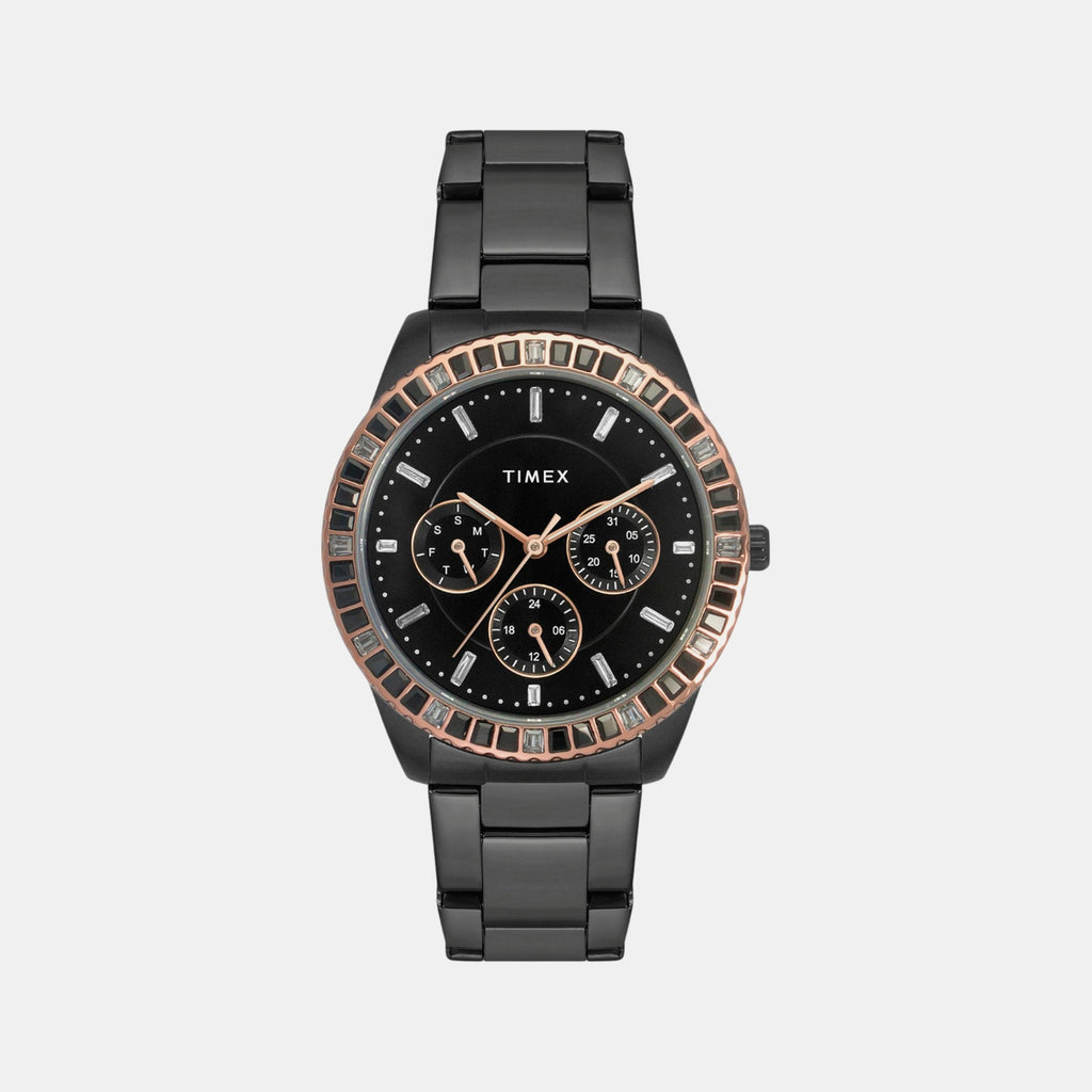 E Class Women Quartz Black Dial Chronograph Stainless Steel Watch TWEL16803