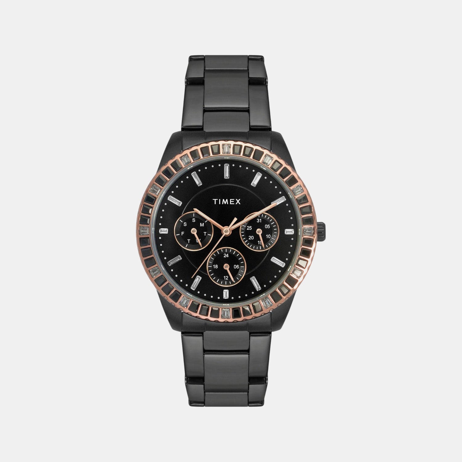 E Class Women Quartz Black Dial Chronograph Stainless Steel Watch TWEL16803