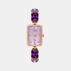 Fria Women Quartz Lavender Dial Analog Brass Watch TWEL16901