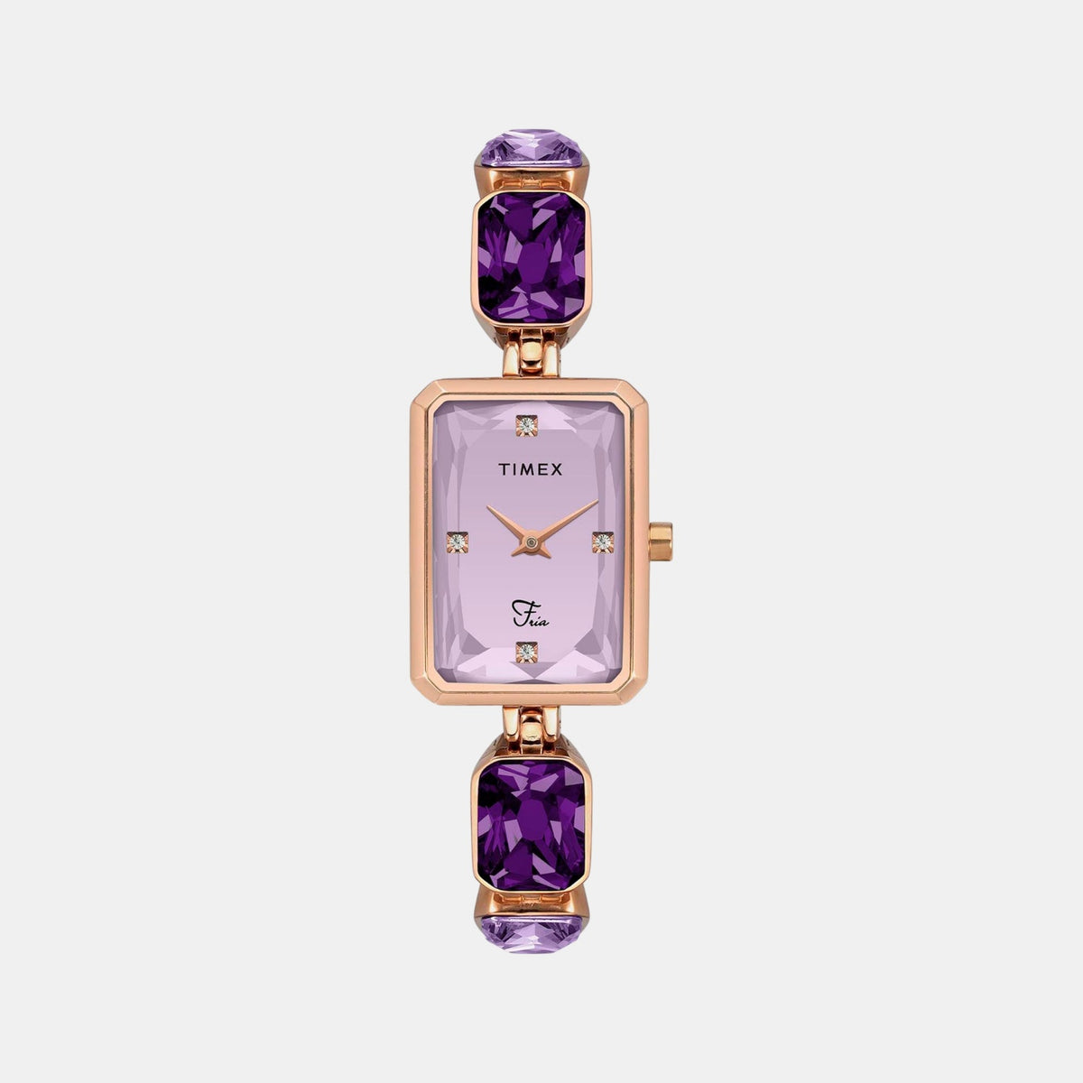 Fria Women Quartz Lavender Dial Analog Brass Watch TWEL16901