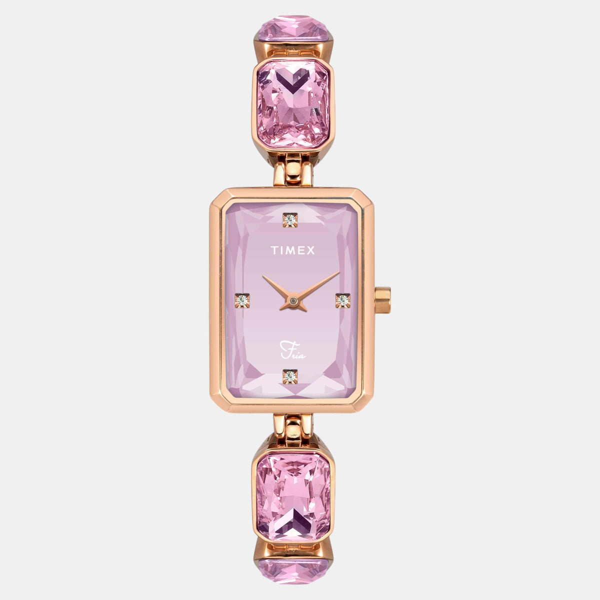 Fria Women Quartz Pink Dial Analog Brass Watch TWEL16906