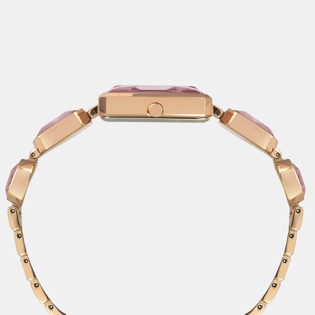 Fria Women Quartz Pink Dial Analog Brass Watch TWEL16906