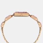 Fria Women Quartz Pink Dial Analog Brass Watch TWEL16906