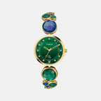 Fria Women Quartz Green Dial Analog Brass Watch TWEL17000