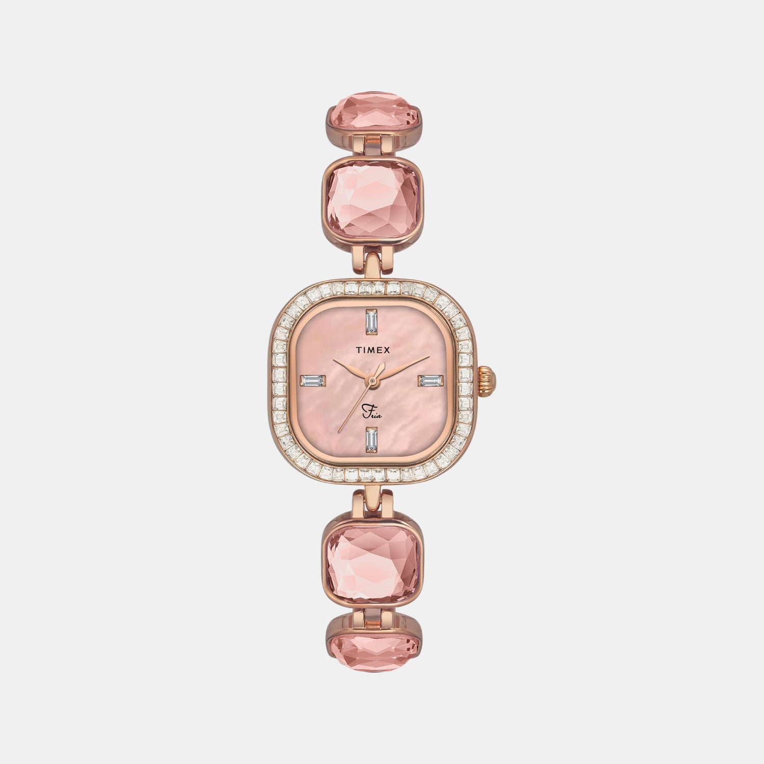 Fria Women Quartz Mother Of Pearl Dial Analog Brass Watch TWEL17101