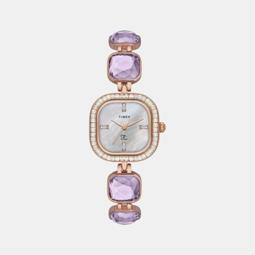 Fria Women Quartz Mother Of Pearl Dial Analog Brass Watch TWEL17104