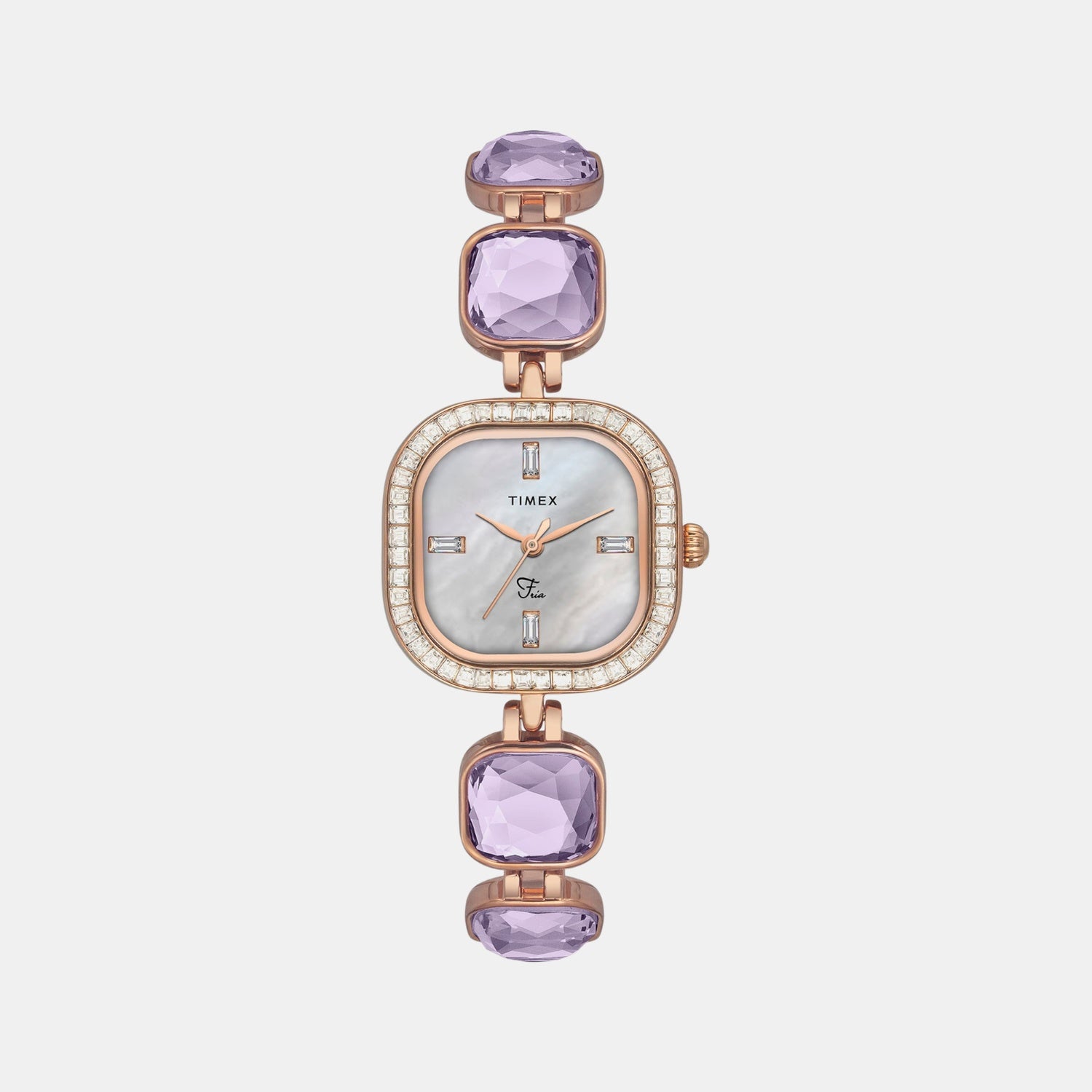 Fria Women Quartz Mother Of Pearl Dial Analog Brass Watch TWEL17104