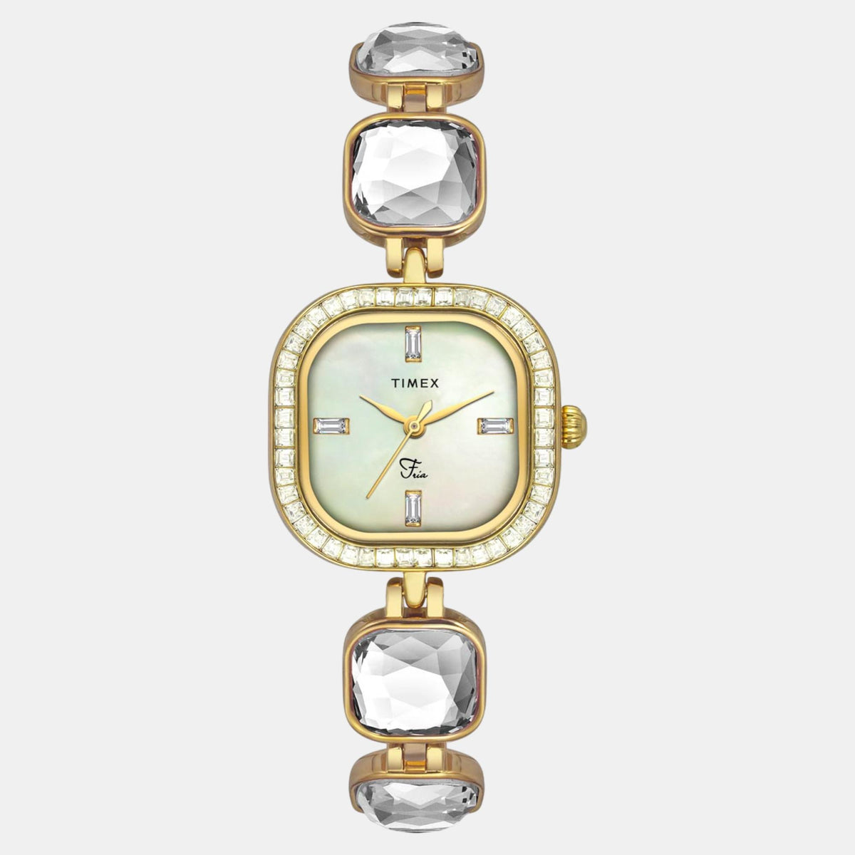Fria Women Quartz Mother Of Pearl Dial Analog Brass Watch TWEL17106