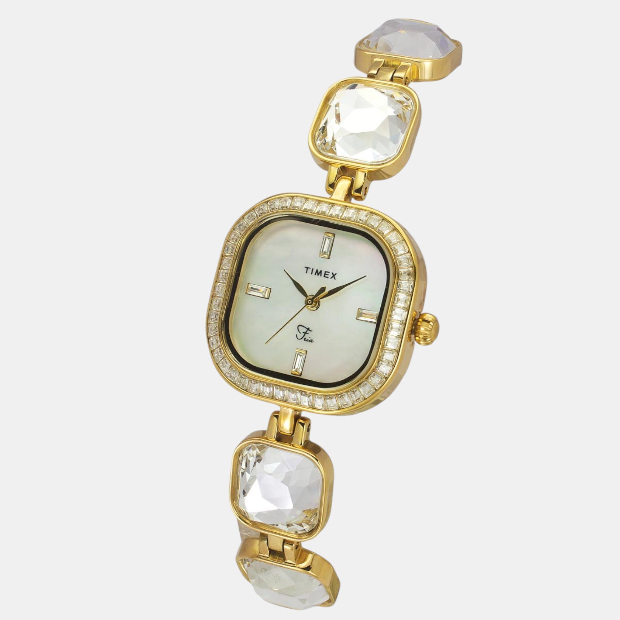 Fria Women Quartz Mother Of Pearl Dial Analog Brass Watch TWEL17106
