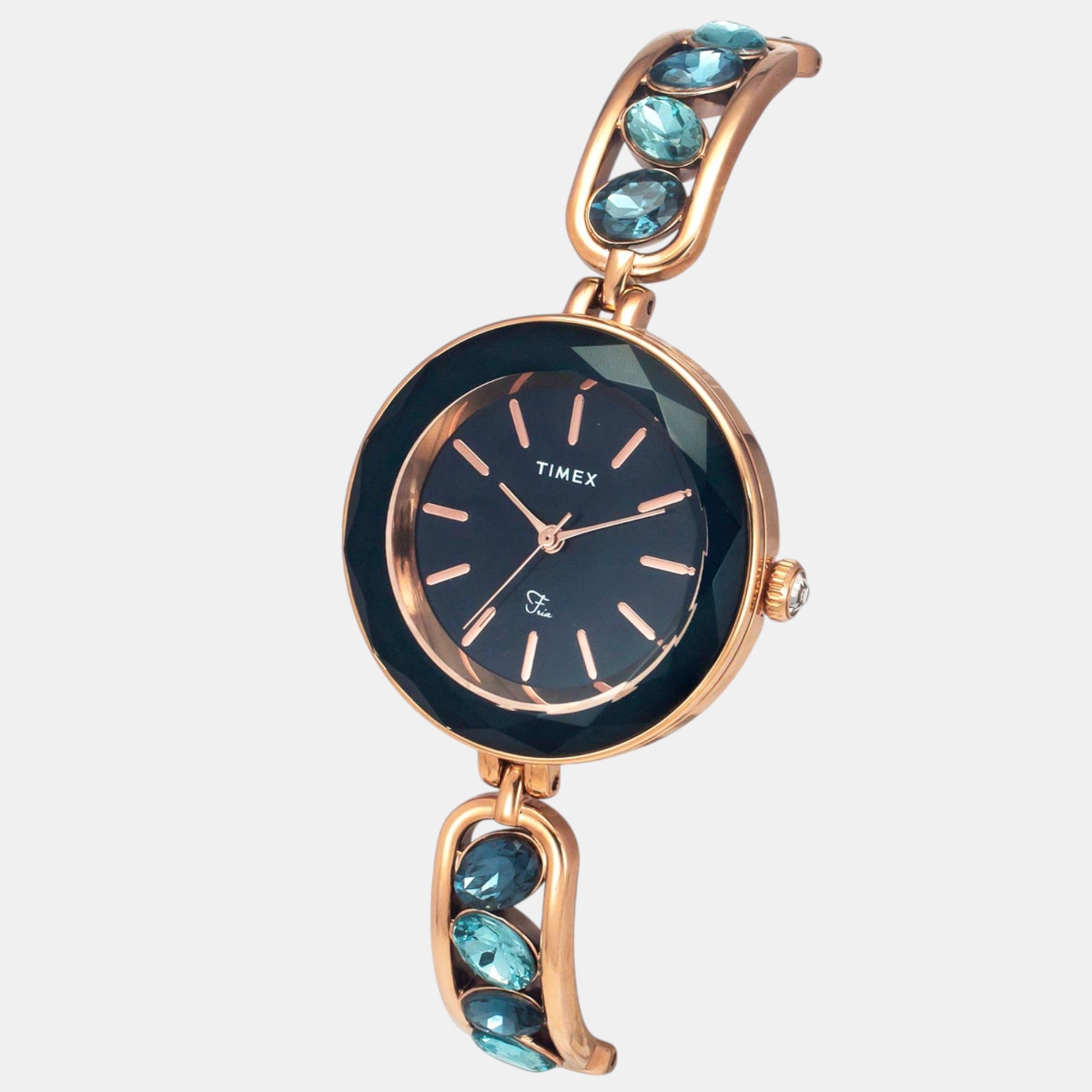 Fria Women Quartz Blue Dial Analog Brass Watch TWEL17604