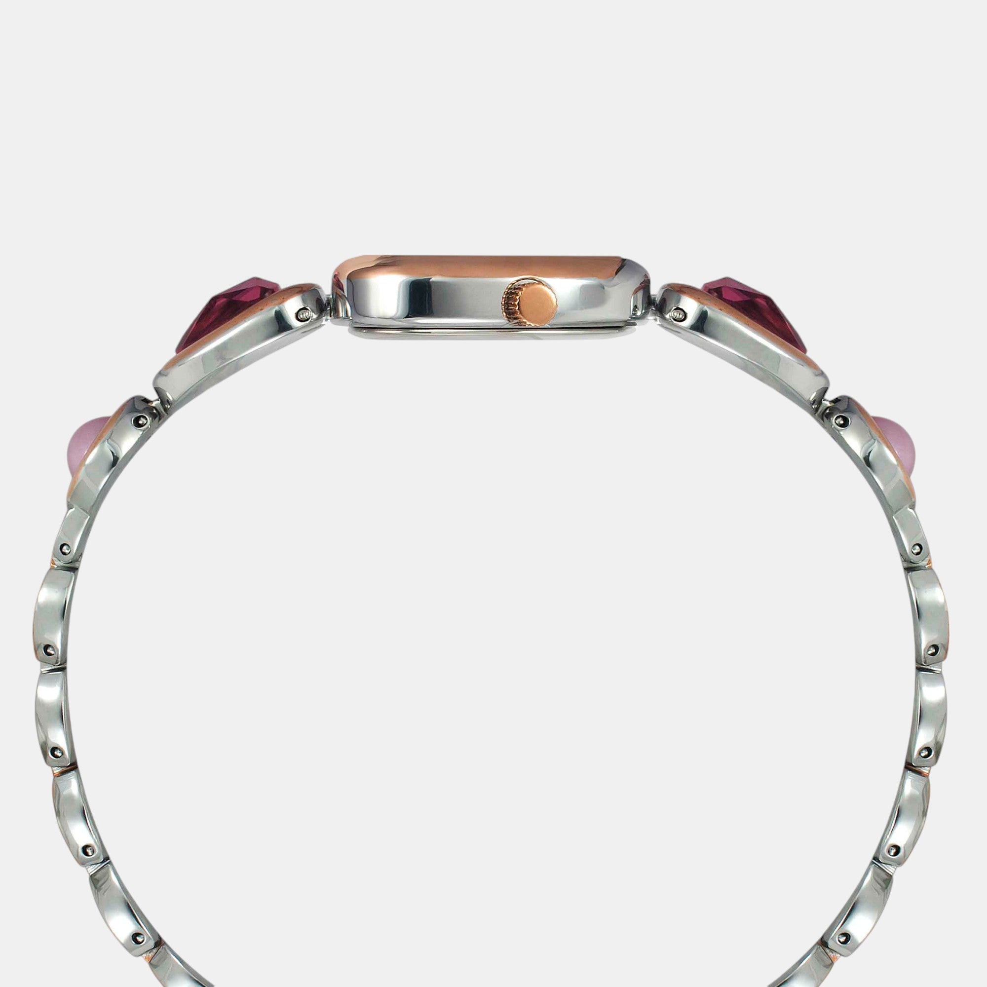 Fria Women Quartz Pink Dial Analog Brass Watch TWEL17700