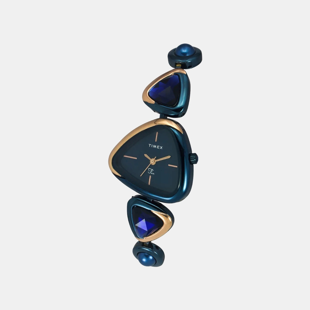 Fria Women Quartz Blue Dial Analog Brass Watch TWEL17702