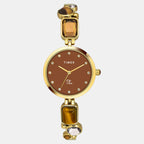 Fria Women Quartz Brown Dial Analog Brass Watch TWEL17800
