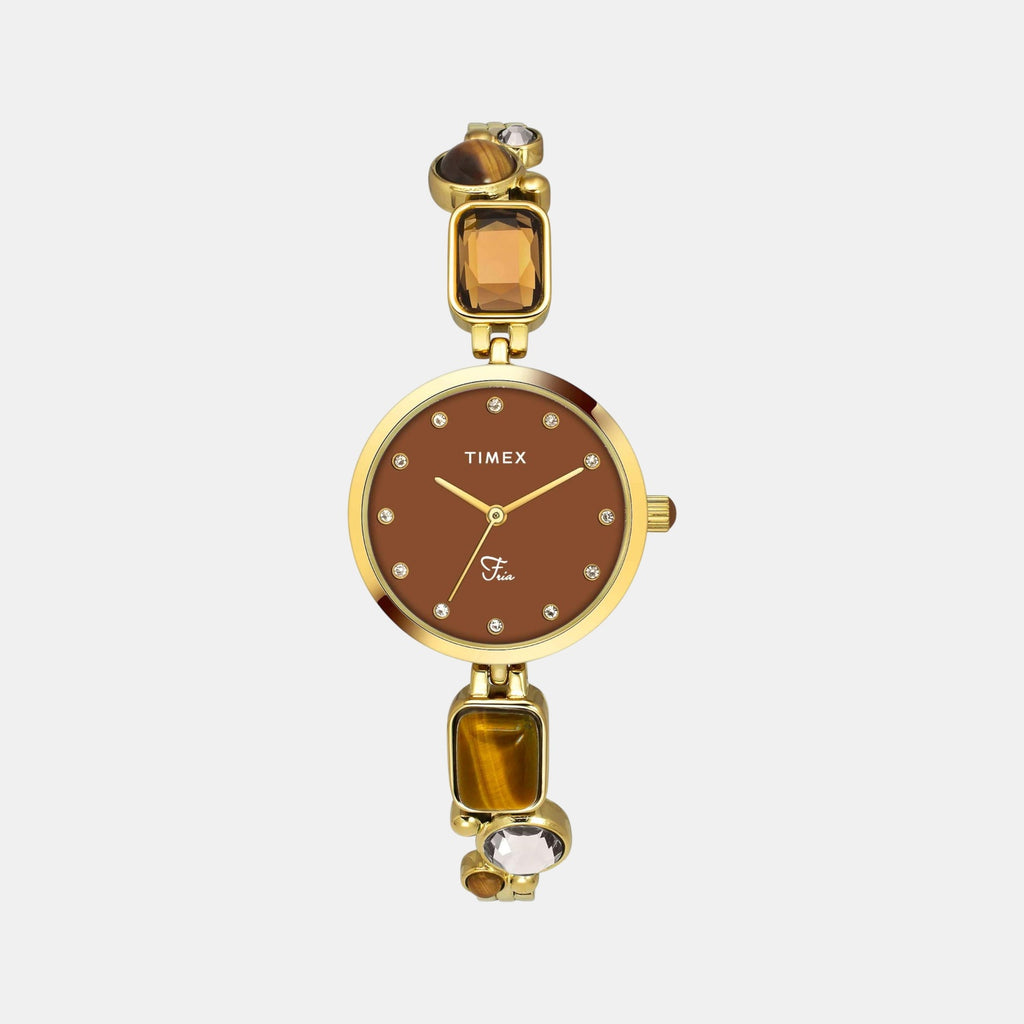 Fria Women Quartz Dial Analog Brass Watch TWEL17800