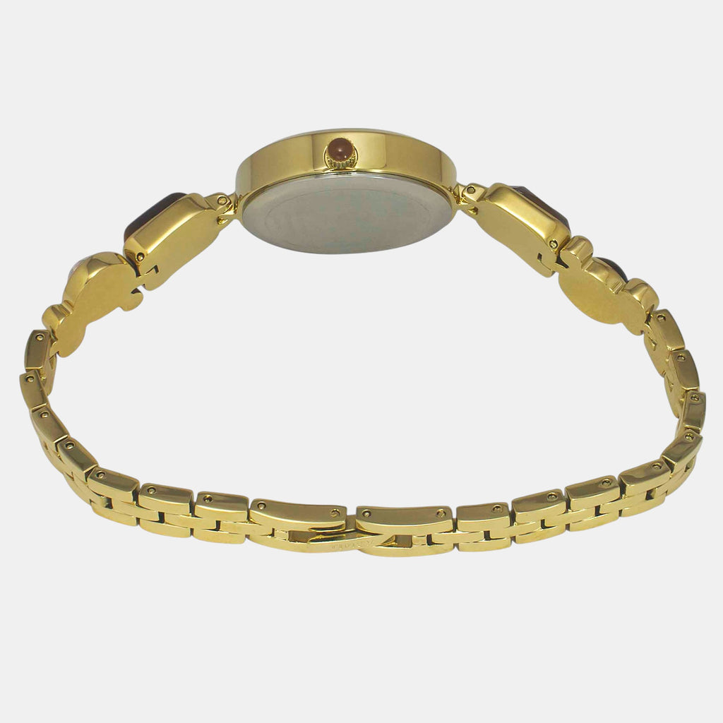 Fria Women Quartz Brown Dial Analog Brass Watch TWEL17800