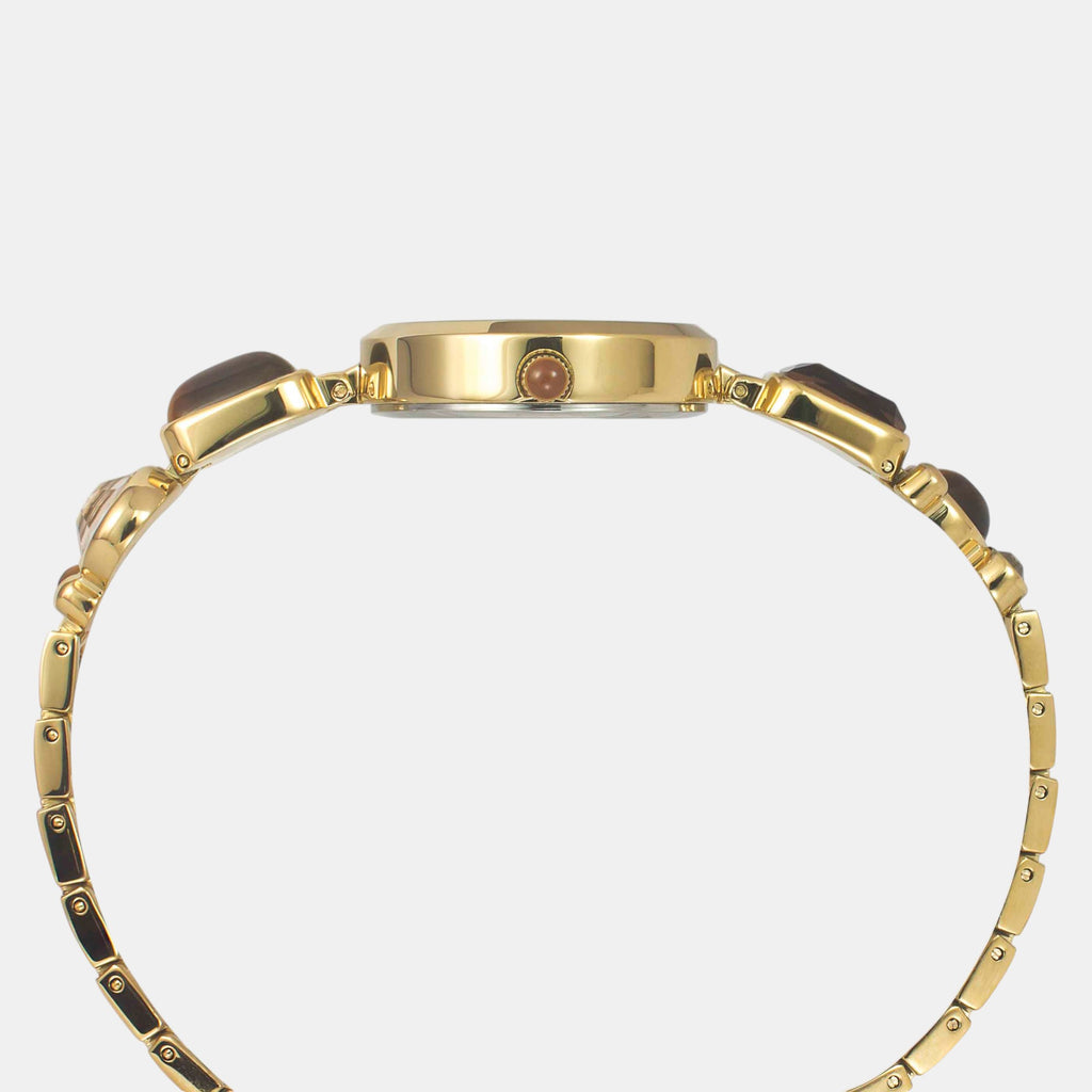 Fria Women Quartz Brown Dial Analog Brass Watch TWEL17800