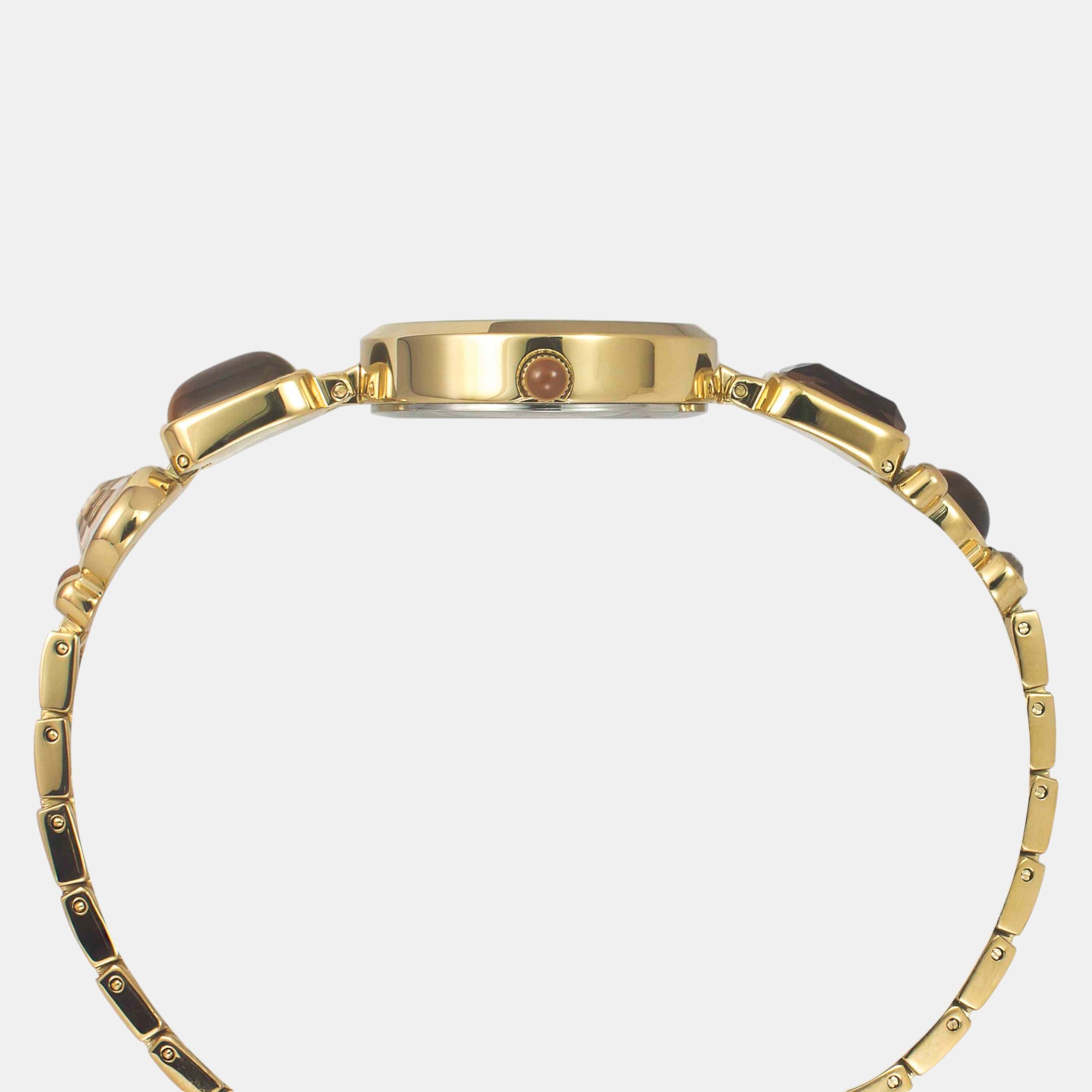 Fria Women Quartz Brown Dial Analog Brass Watch TWEL17800