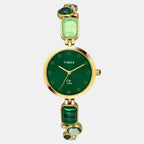 Fria Women Quartz Green Dial Analog Brass Watch TWEL17801