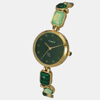 Fria Women Quartz Green Dial Analog Brass Watch TWEL17801