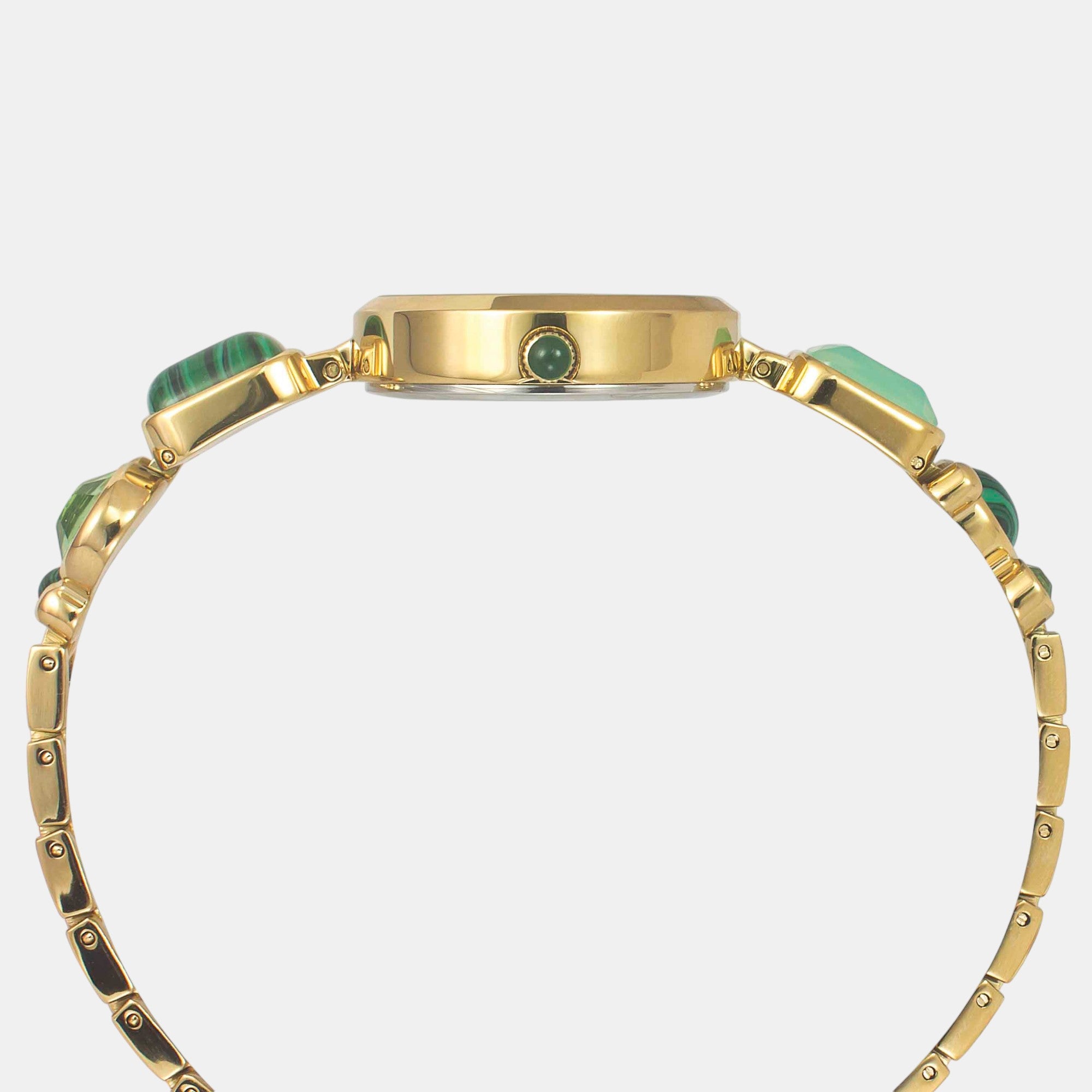 Fria Women Quartz Green Dial Analog Brass Watch TWEL17801