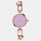 Fria Women Quartz Purple Dial Analog Brass Watch TWEL17803