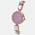 Fria Women Quartz Purple Dial Analog Brass Watch TWEL17803