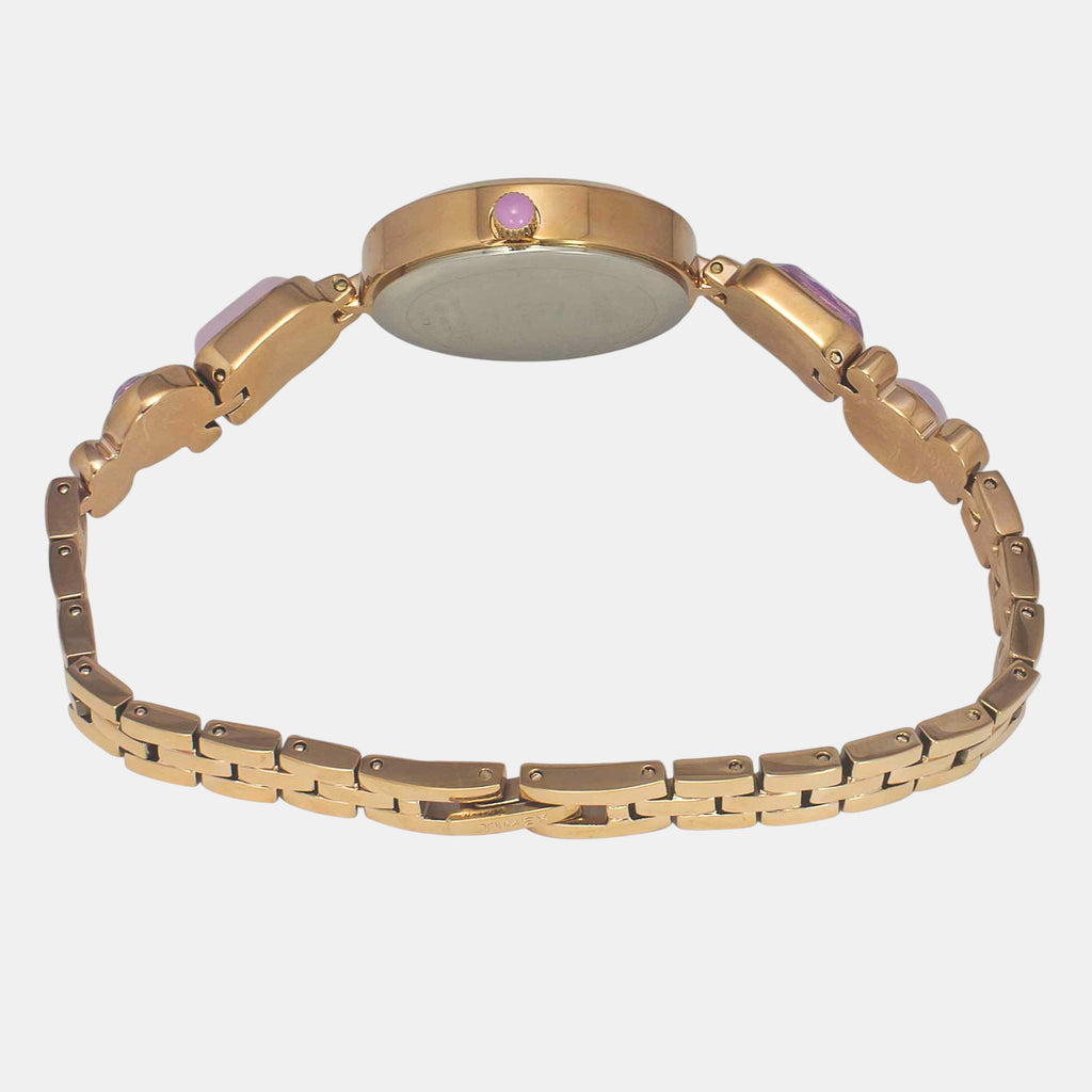 Fria Women Quartz Purple Dial Analog Brass Watch TWEL17803