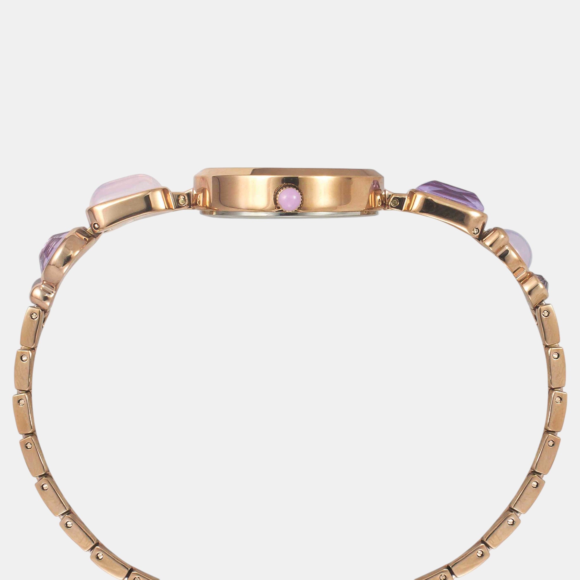 Fria Women Quartz Purple Dial Analog Brass Watch TWEL17803