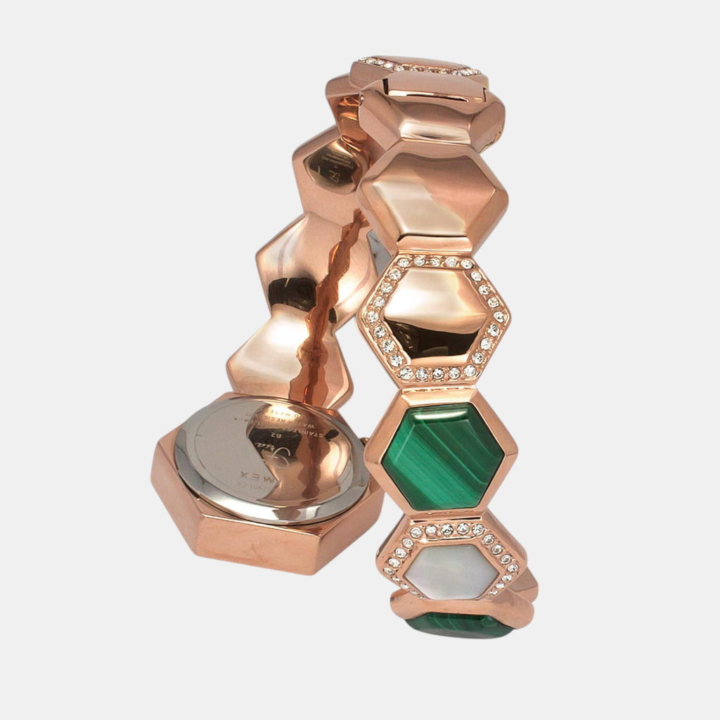 Fria Women Quartz Green Dial Analog Brass Watch TWEL17901