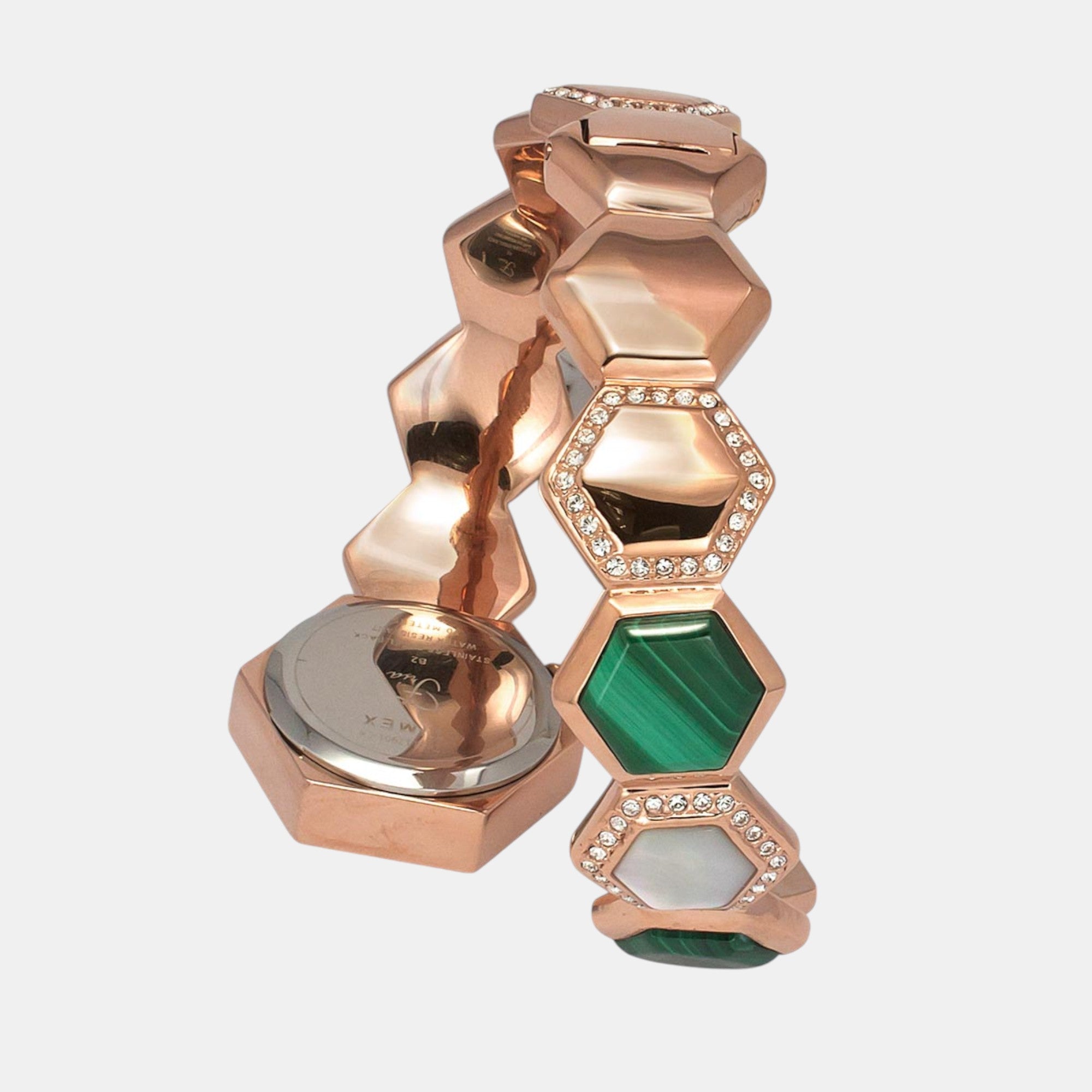 Fria Women Quartz Green Dial Analog Brass Watch TWEL17901