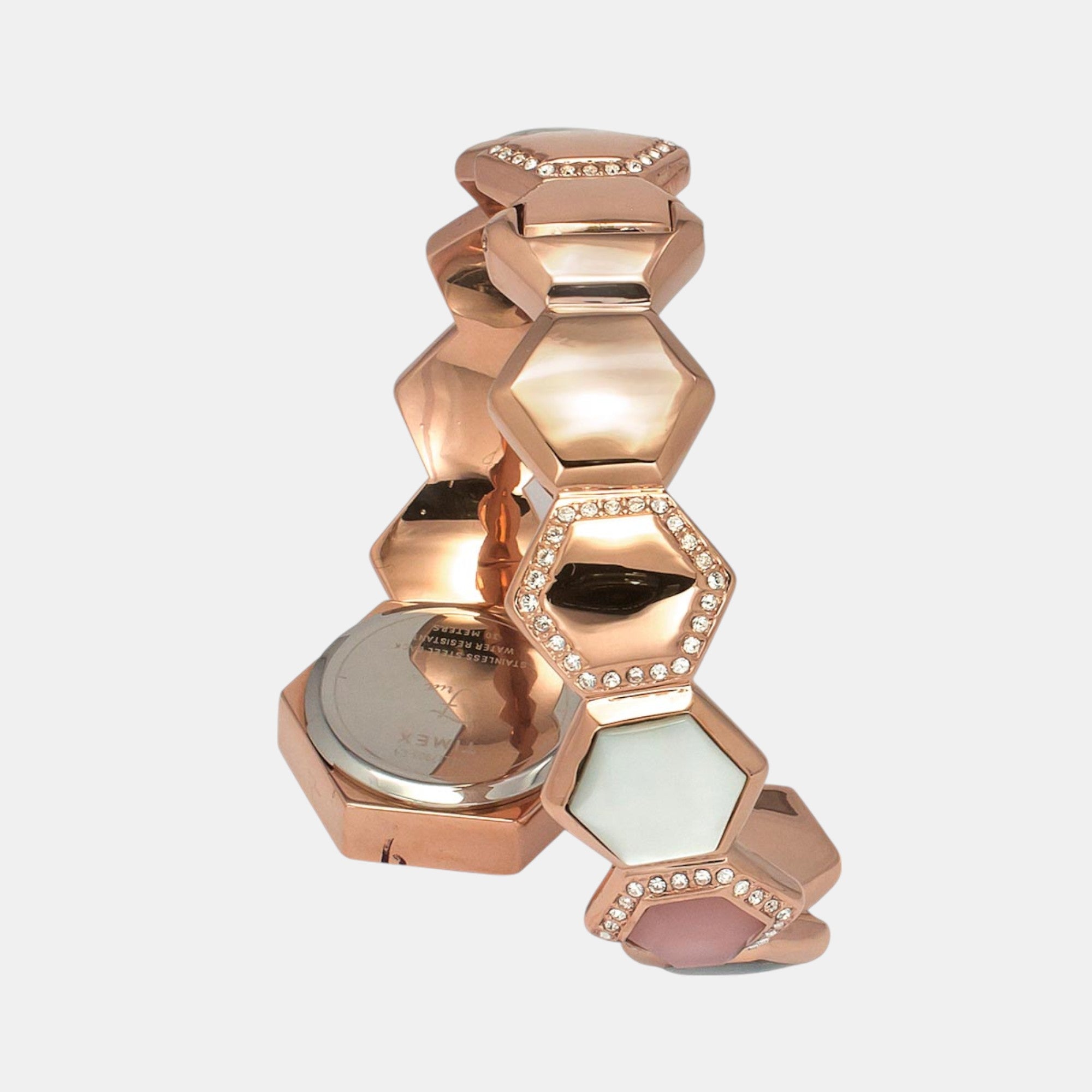 Fria Women Quartz Pink Dial Analog Brass Watch TWEL17903