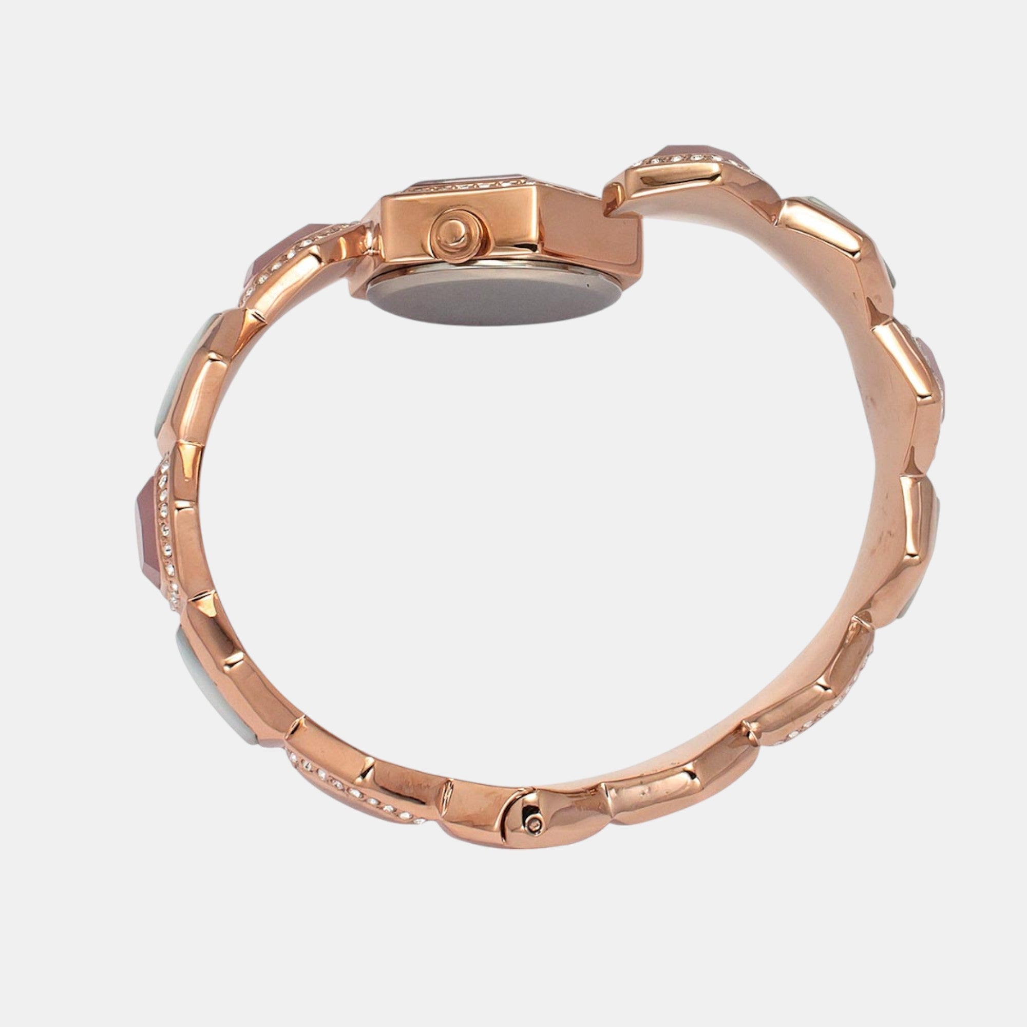 Fria Women Quartz Pink Dial Analog Brass Watch TWEL17903