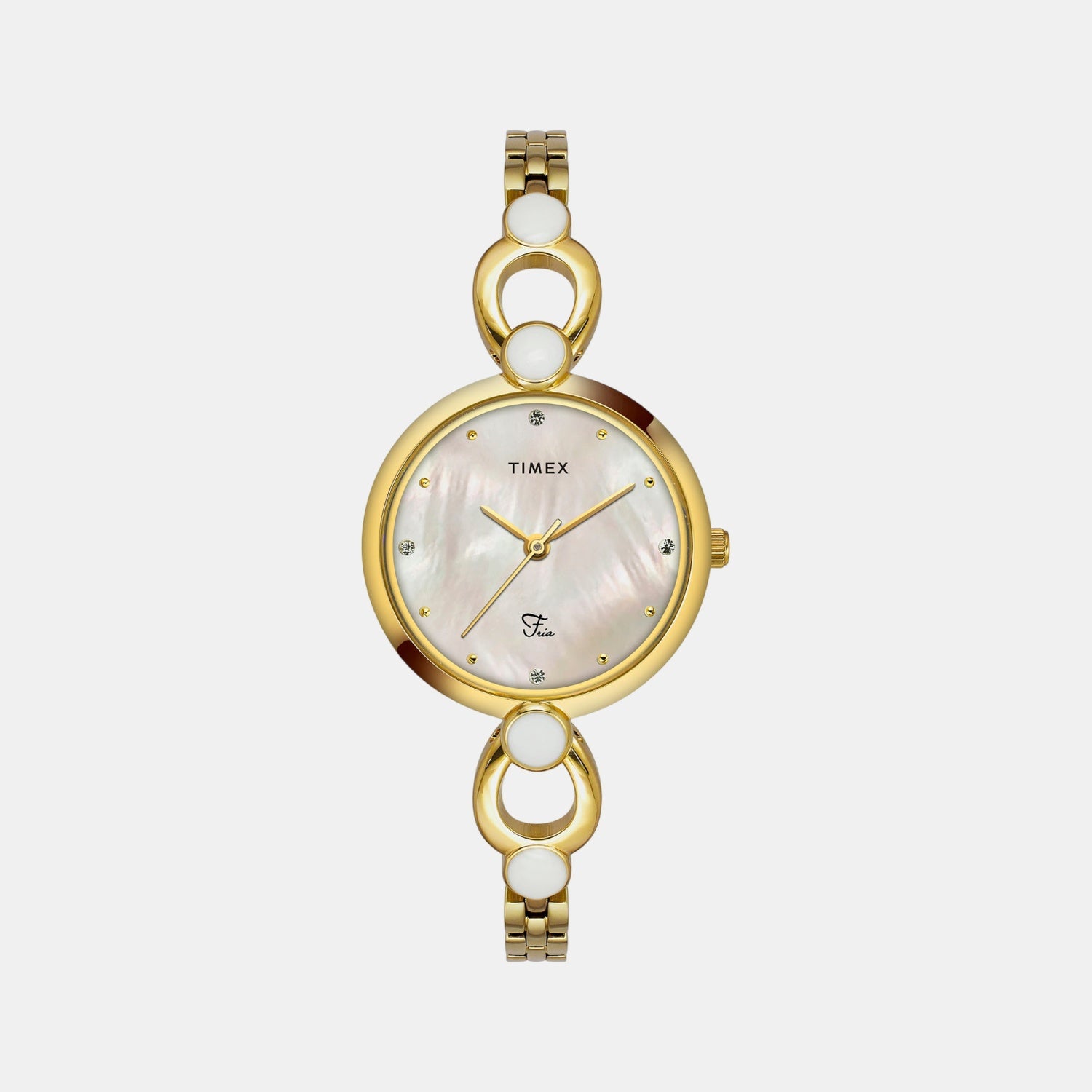 Fria Women Quartz Mother Of Pearl Dial Analog Brass Watch TWEL18101