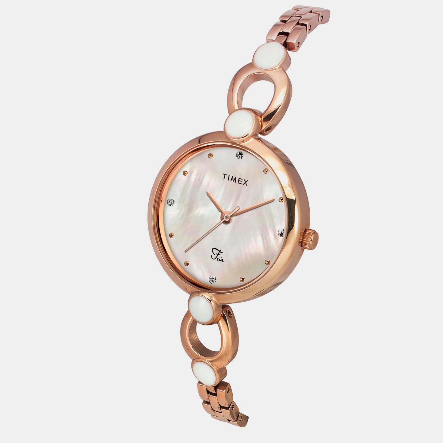 Fria Female Mother Of Pearl Analog Brass Watch TWEL18102