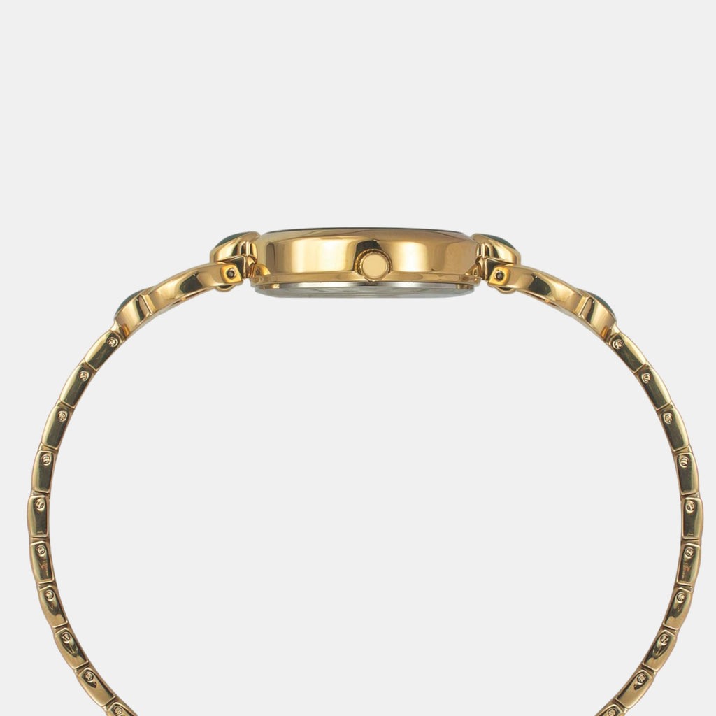 Fria Women Quartz Green Dial Analog Brass Watch TWEL18104