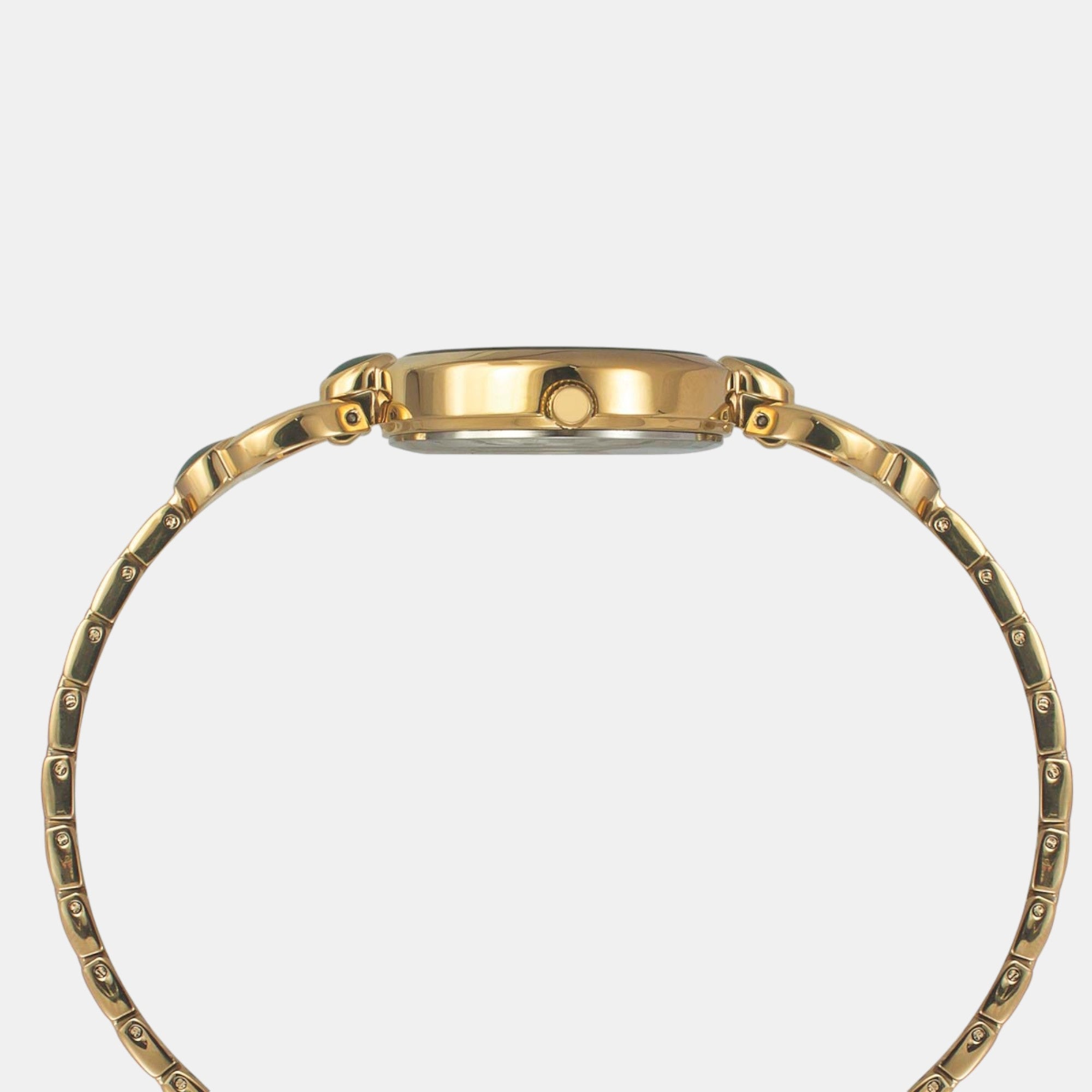 Fria Women Quartz Green Dial Analog Brass Watch TWEL18104