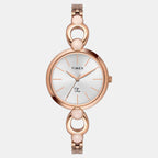 Fria Women Quartz Silver Dial Analog Brass Watch TWEL18105