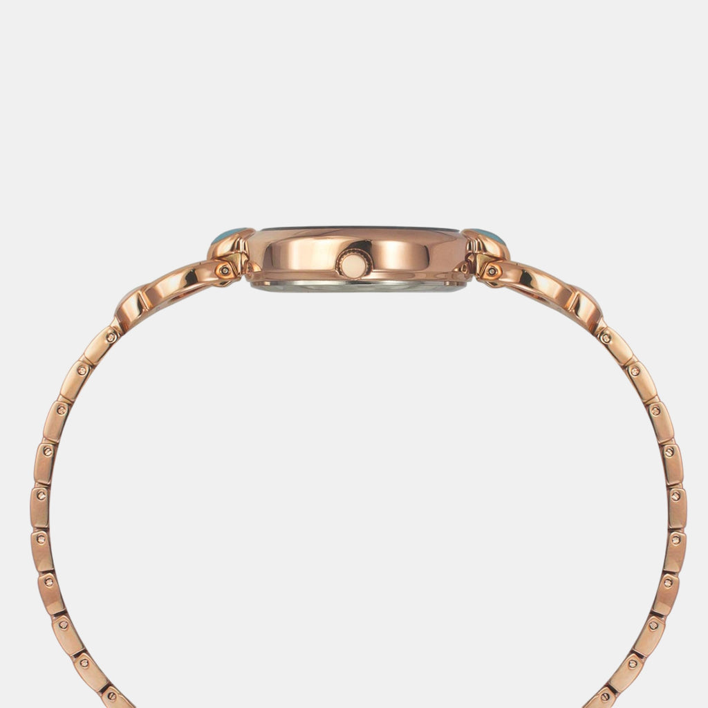 Fria Women Quartz Teal Dial Analog Brass Watch TWEL18106