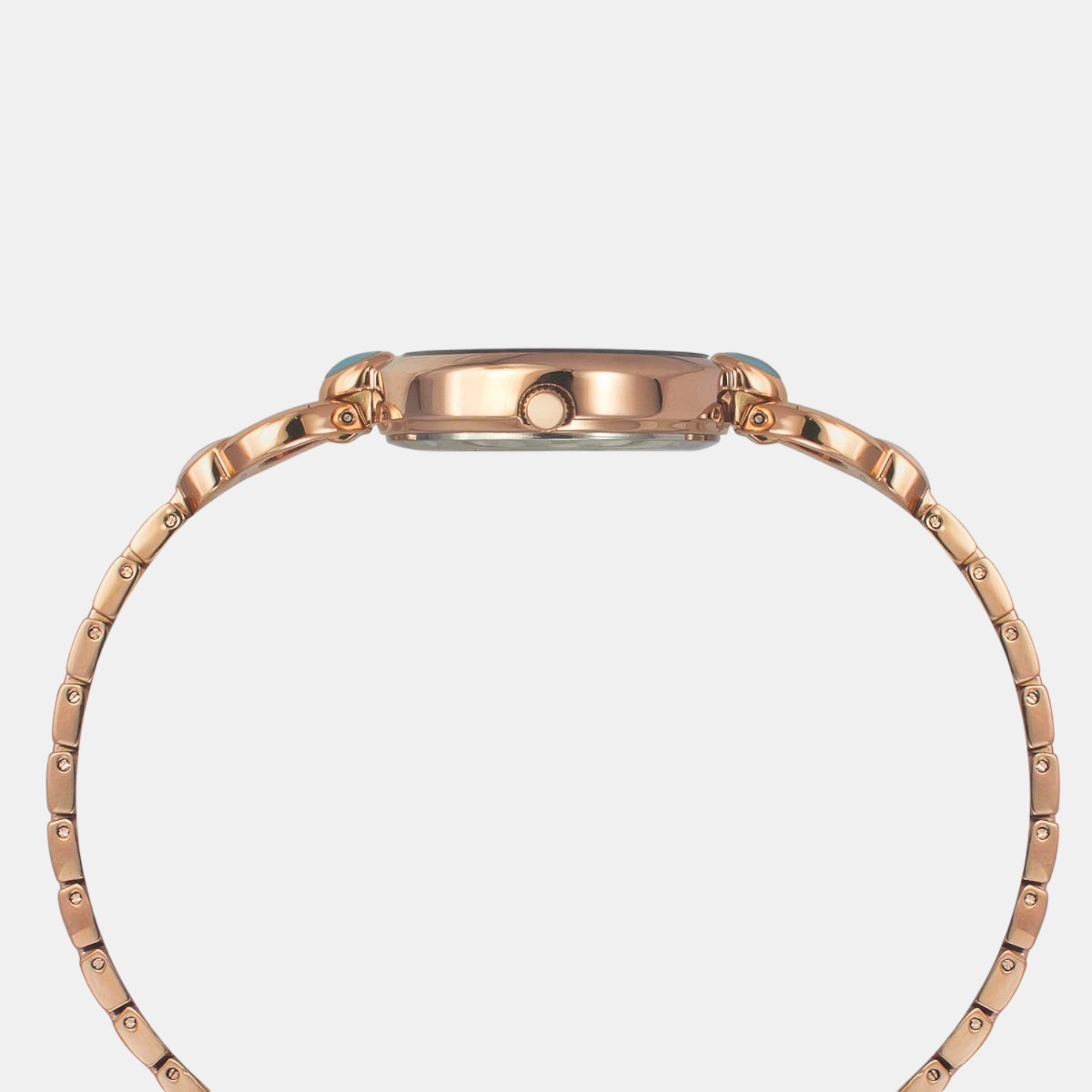 Fria Women Quartz Teal Dial Analog Brass Watch TWEL18106