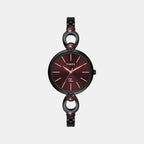 Fria Women Quartz Maroon Dial Analog Brass Watch TWEL18107