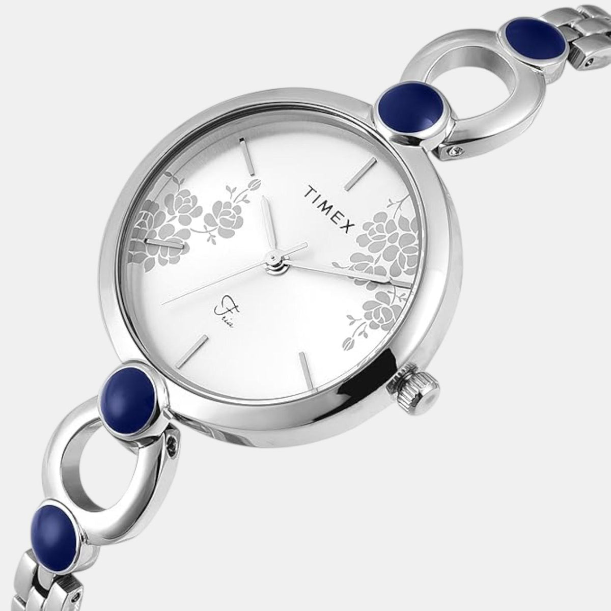 Fria Women Quartz Silver Dial Analog Brass Watch TWEL18108