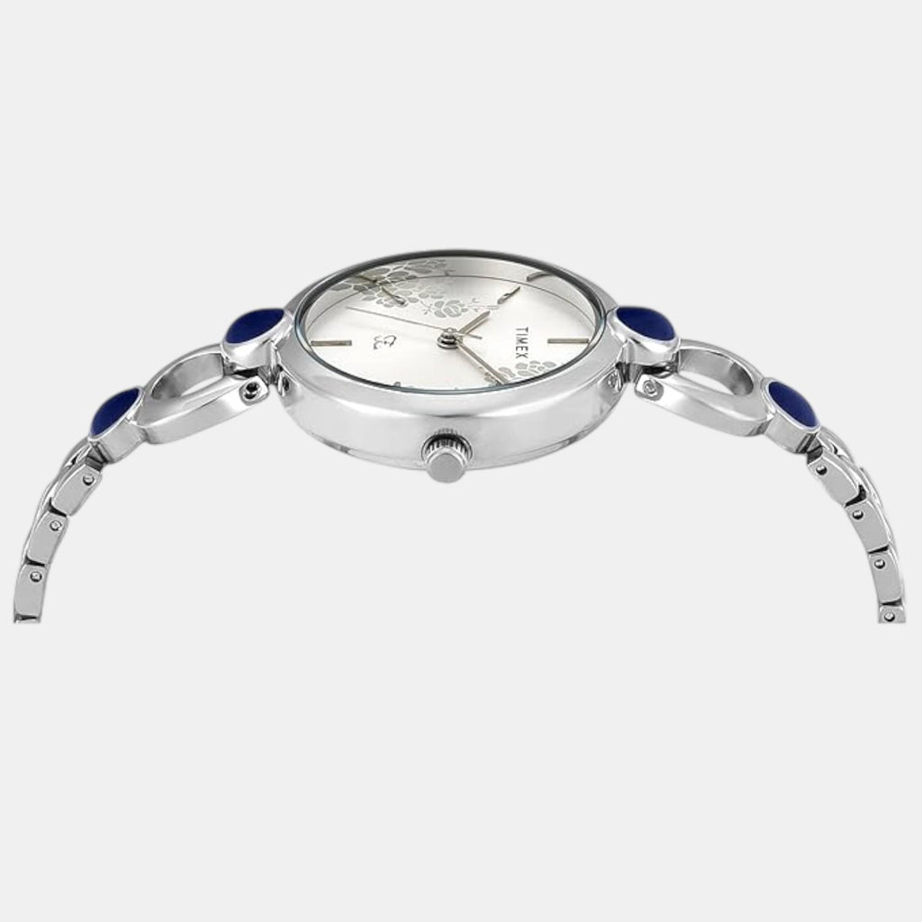 Fashion Women Quartz Silver Dial Analog Brass Watch TWEL18108