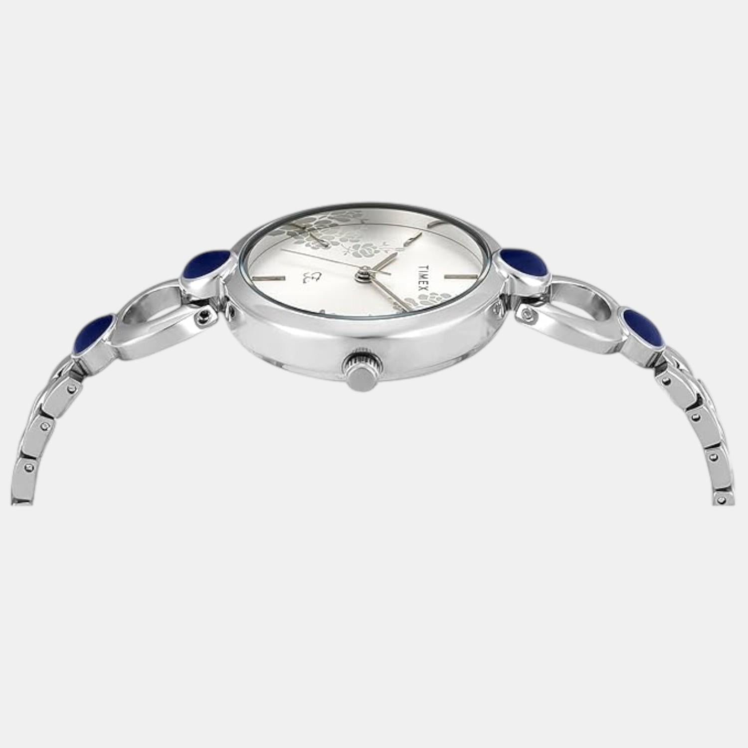 Fashion Women Quartz Silver Dial Analog Brass Watch TWEL18108