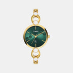 Fashion Women Quartz Green Dial Analog Brass Watch TWEL18109