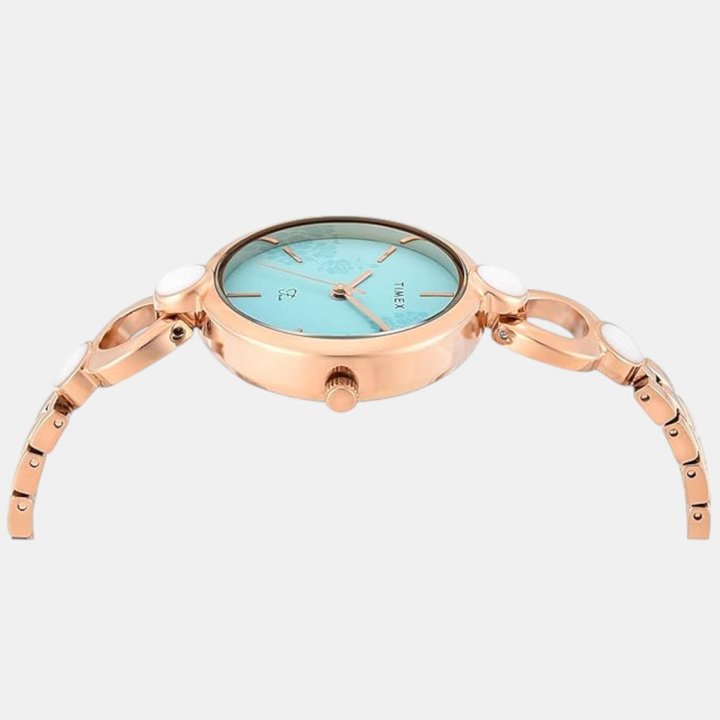 Fashion Women Quartz Blue Dial Analog Brass Watch TWEL18111