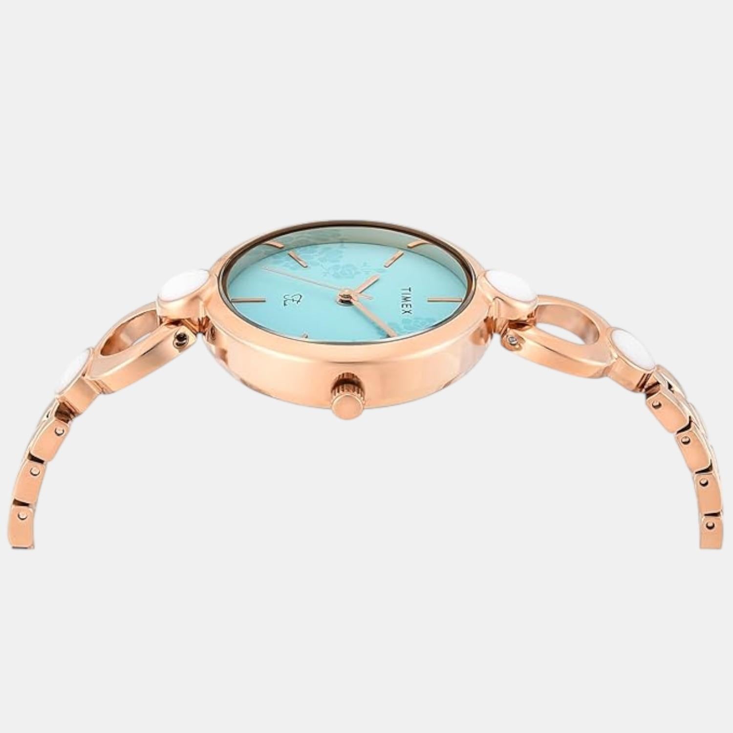 Fashion Women Quartz Blue Dial Analog Brass Watch TWEL18111